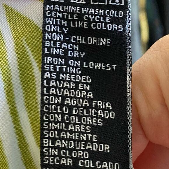 Vintage 90’s Y2K Chartreuse Green Abstract Sheath Dress Size 14 - Picture 7 of 7